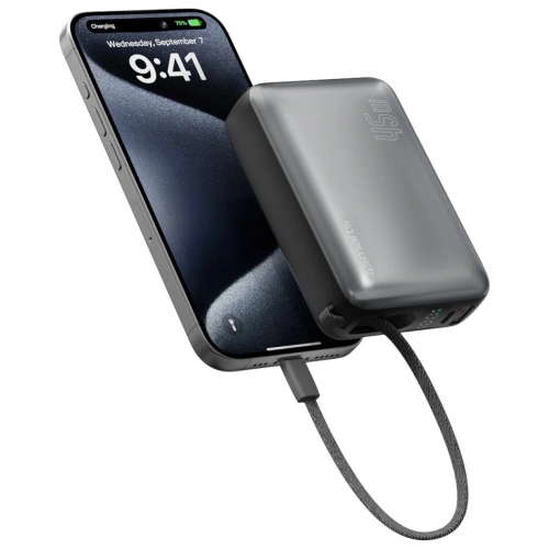 Powerbank 4smarts Enterprise Compact 20000mAh 45W USB-A, 2xUSB-C + wbudowany przewód USB-C szary