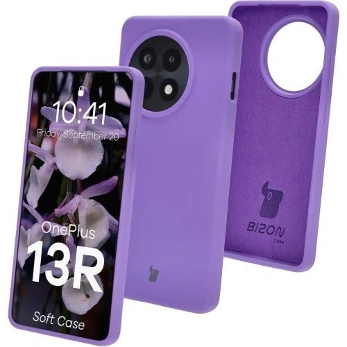 Silikonowe etui Bizon Soft Case do OnePlus 13R fioletowe