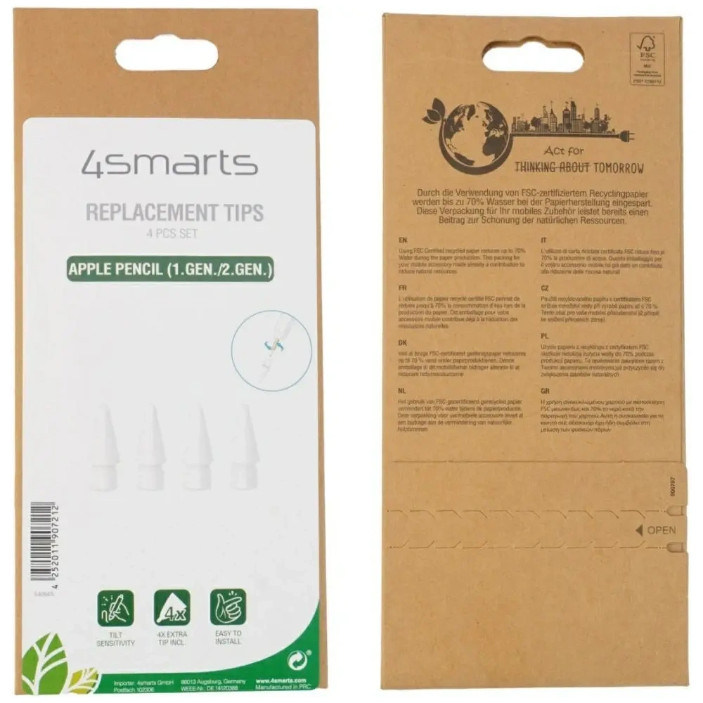 Hurtownia GSM - 4smarts vyměnitelné hroty pro Apple Pencil (1. a 2. generace), Apple Pencil USB-C, 4smarts Pencil Pro 2 a 3 - 4SMR97 - {ean13} - Hurt
