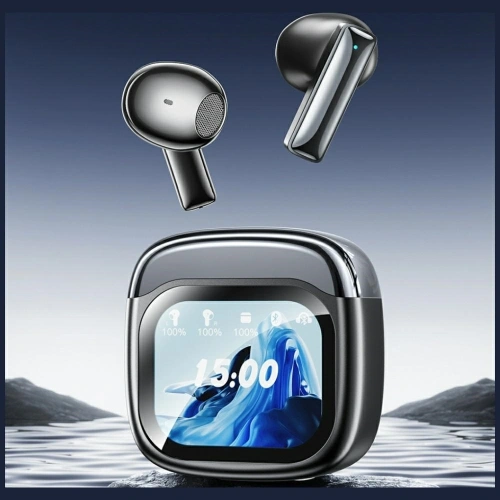 Bezprzewodowe słuchawki douszne AWEI TP100 ENC Bluetooth 5.4 TWS + stacja dokująca czarny