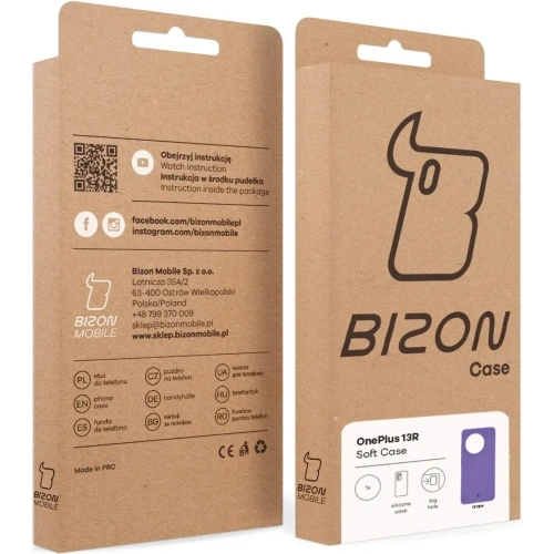 Silikonowe etui Bizon Soft Case do OnePlus 13R fioletowe