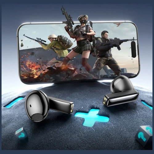 Bezprzewodowe słuchawki douszne AWEI TP100 ENC Bluetooth 5.4 TWS + stacja dokująca czarny