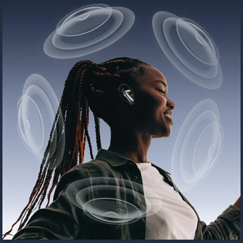 Bezprzewodowe słuchawki douszne AWEI TP100 ENC Bluetooth 5.4 TWS + stacja dokująca czarny