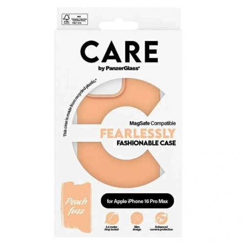 Etui CARE by PanzerGlass Fashion MagSafe do Apple iPhone 16 Pro Max brzoskwiniowy