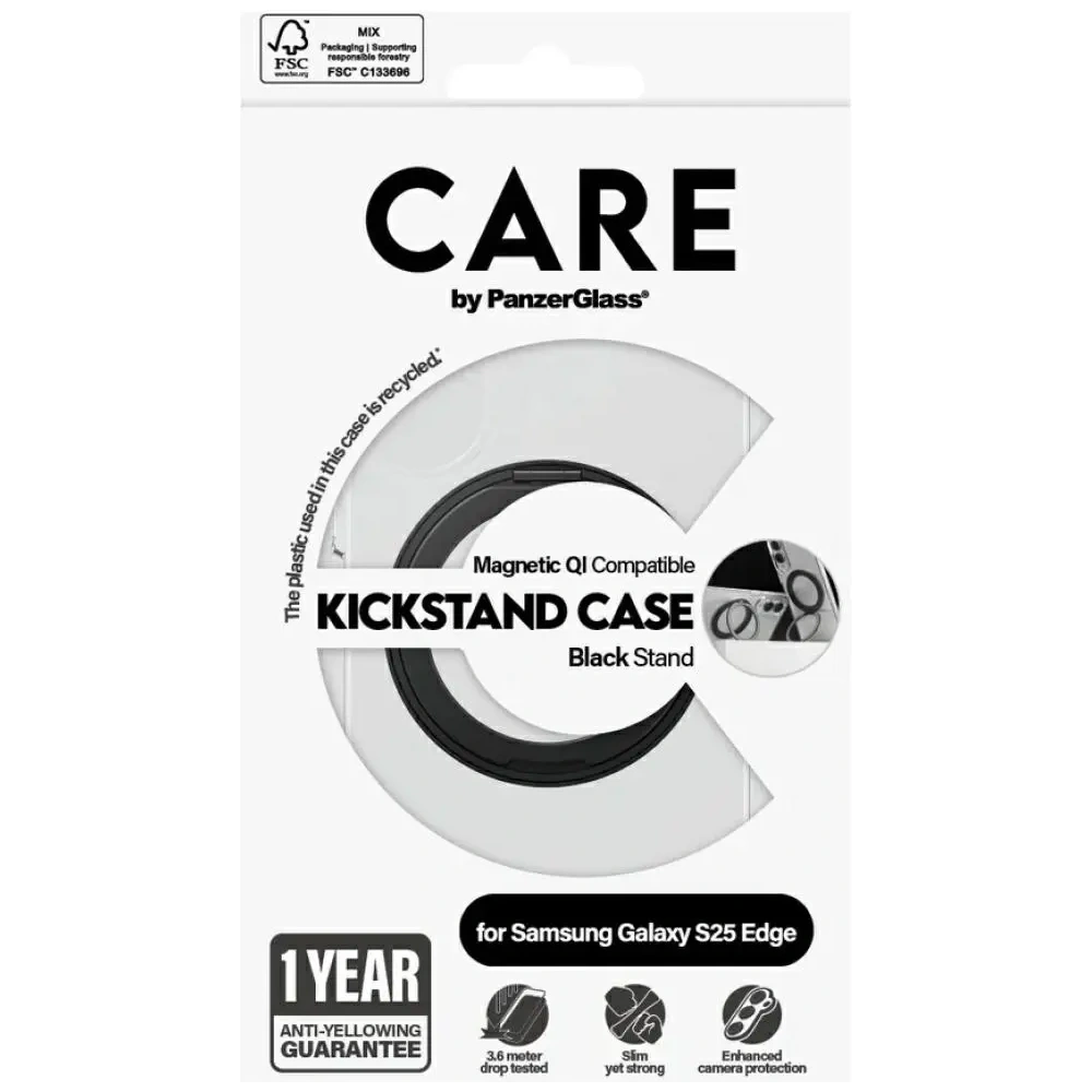 Wholesale CARE by PanzerGlass Feature Black Kickstand & QI Samsung Galaxy S25 Edge clear - PZG992 - {ean13} - Hurt