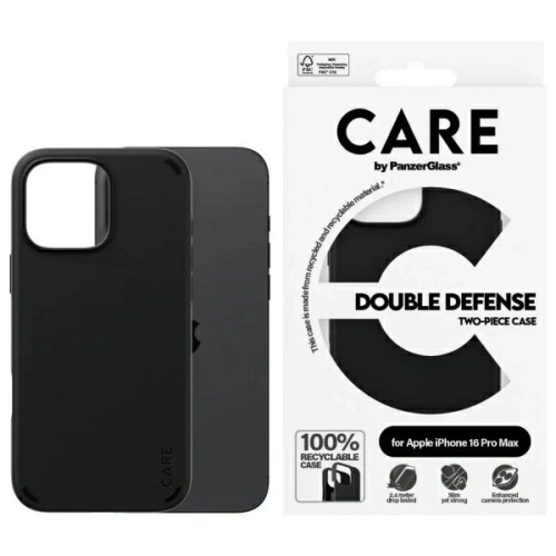 Etui CARE by PanzerGlass Feature Double Defense Case do Apple iPhone 16 Pro Max czarny