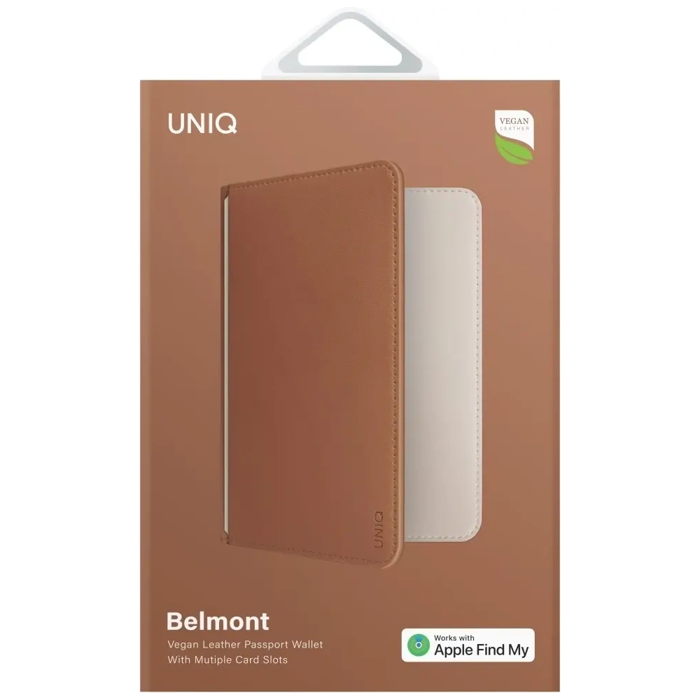Hurtownia GSM - UNIQ Belmont pasový obal s Apple Find My, blokování RFID, karamelově béžový. - UNIQ1548 - {ean13} - Hurt