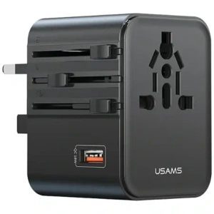 Hurtownia GSM - USAMS Cestovní adaptér CC309 2xUSB-C 25W 4v1 US/AU/EU/UK černý - USA1288 - {ean13} - Hurt
