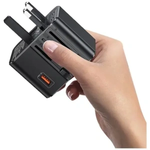Hurtownia GSM - Ładowarka sieciowa USAMS Travel Adapter CC309 2xUSB-C 25W 4w1 US/AU/EU/UK czarny - USA1288 - {ean13} - Hurt