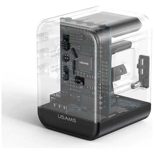 Ładowarka sieciowa USAMS Travel Adapter CC309 2xUSB-C 25W 4w1 US/AU/EU/UK czarny