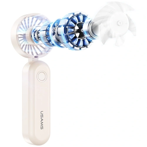 Składany wiatrak ręczny USAMS Mini ZB352 1200mAh beżowy