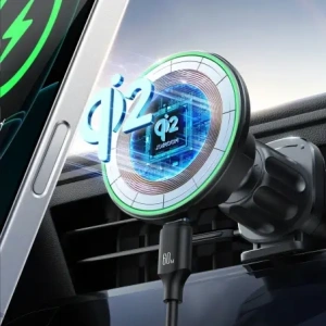 Hurtownia GSM - Joyroom JR-ZS412 Qi2 15W černý držák do auta s bezdrátovou nabíječkou na vzduchový ventil - JYR1252 - {ean13} - Hurt