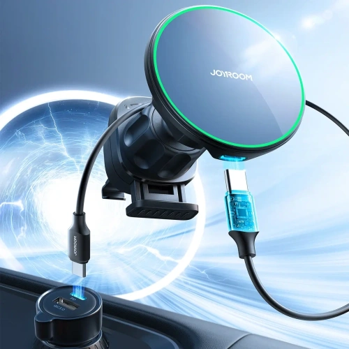 Uchwyt samochodowy do kratki z ładowarką bezprzewodową Joyroom JR-ZS412 Qi2 15W czarny