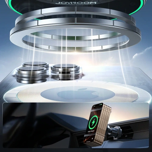 Uchwyt samochodowy do kratki z ładowarką bezprzewodową Joyroom JR-ZS412 Qi2 15W czarny