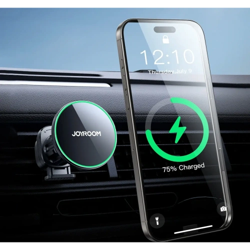Uchwyt samochodowy do kratki z ładowarką bezprzewodową Joyroom JR-ZS412 Qi2 15W czarny