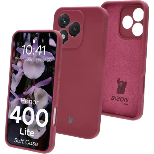 Silikonowe etui Bizon Soft Case do Honor 400 Lite 5G ciemnofioletowe