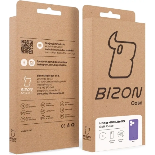 Silikonowe etui Bizon Soft Case do Honor 400 Lite 5G fioletowe