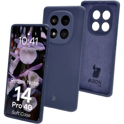 Silikonowe etui Bizon Soft Case do Xiaomi Redmi Note 14 Pro 4G ciemnoniebieskie