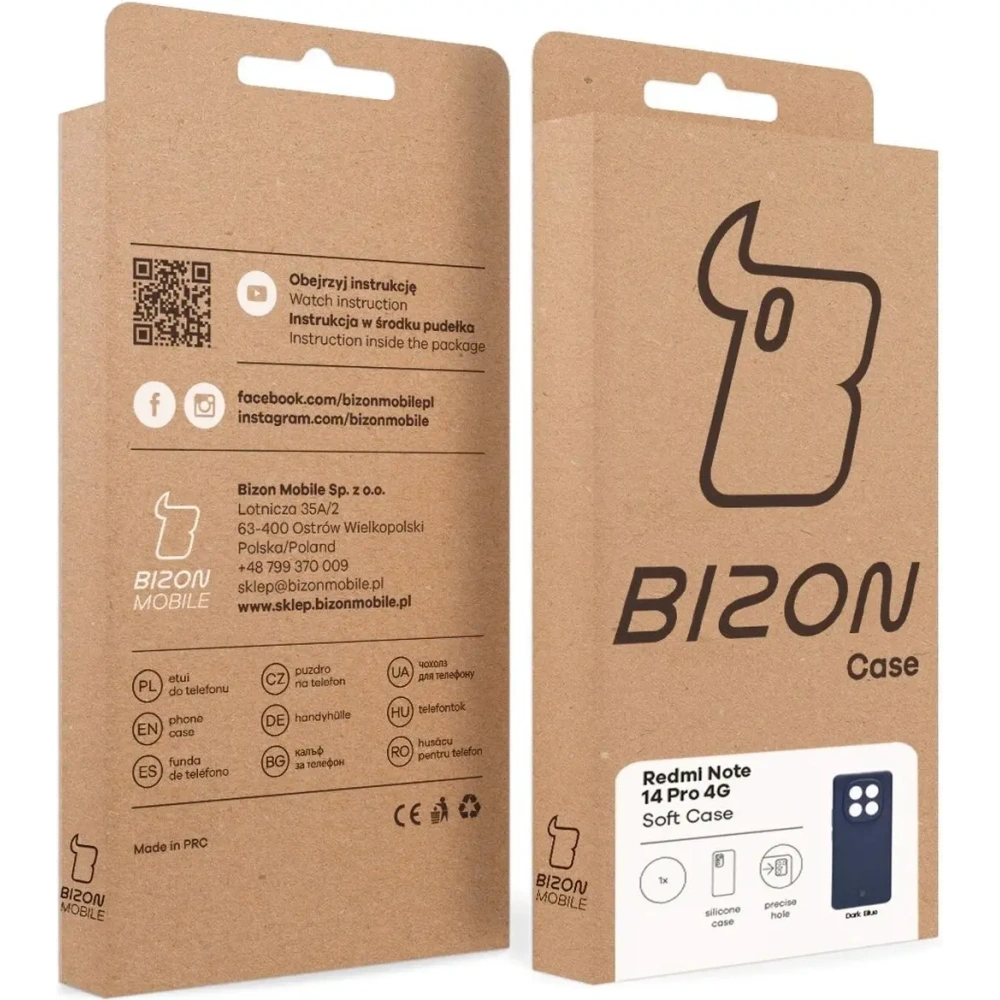 Hurtownia GSM - Husă Bizon Soft pentru Xiaomi Redmi Note 14 Pro 4G albastru închis - BIZ9540 - {ean13} - Hurt