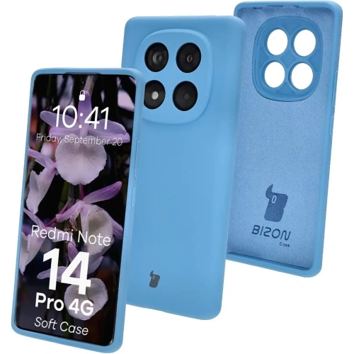 Silikonowe etui Bizon Soft Case do Xiaomi Redmi Note 14 Pro 4G niebieskie