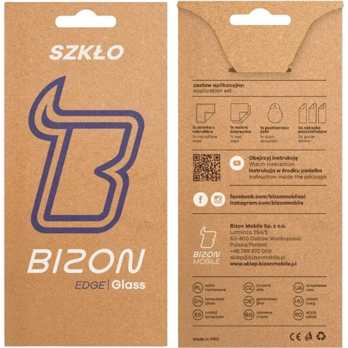 Szkło hartowane Bizon Glass Edge 2 do Realme GT 7 / Realme GT 7T czarna ramka