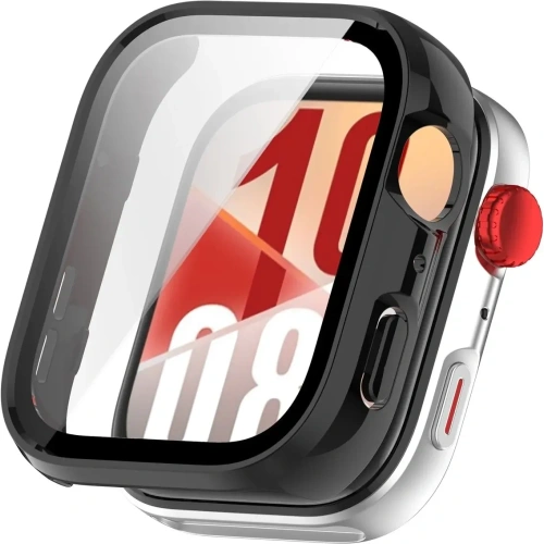 Etui ze szkłem do zegarka Bizon Case+Glass Watch do Huawei Watch Fit 4 czarne