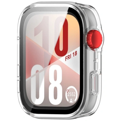 Etui ze szkłem do zegarka Bizon Case+Glass Watch do Huawei Watch Fit 4 przezroczyste