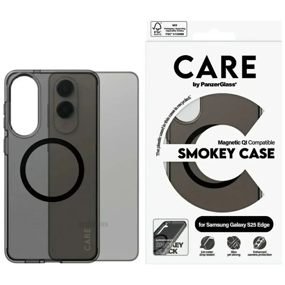 Hurtownia GSM - CARE od PanzerGlass Flagship Urban Combat Black QI Samsung Galaxy S25 Edge kouřový - PZG1006 - {ean13} - Hurt