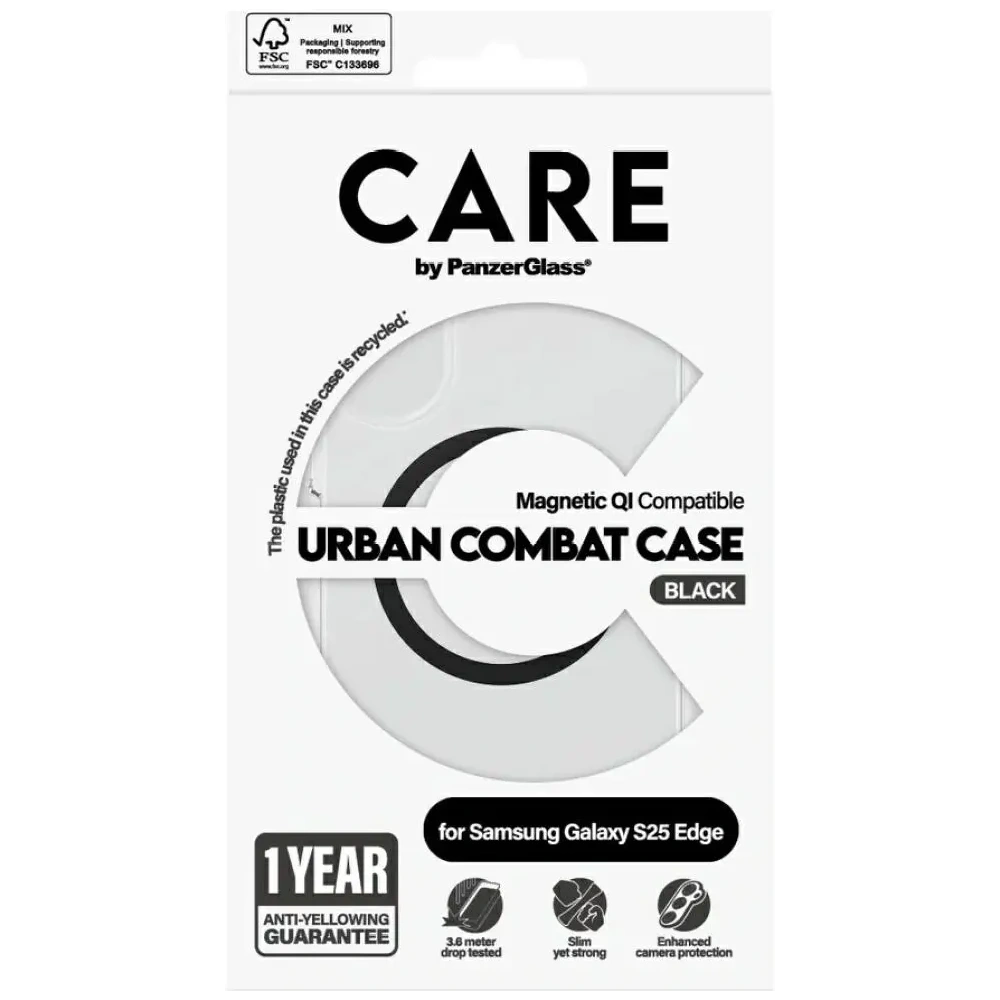 Hurtownia GSM - Etui CARE by PanzerGlass Flagship Urban Combat Black QI do Samsung Galaxy S25 Edge przezroczysty - PZG1007 - {ean13} - Hurt
