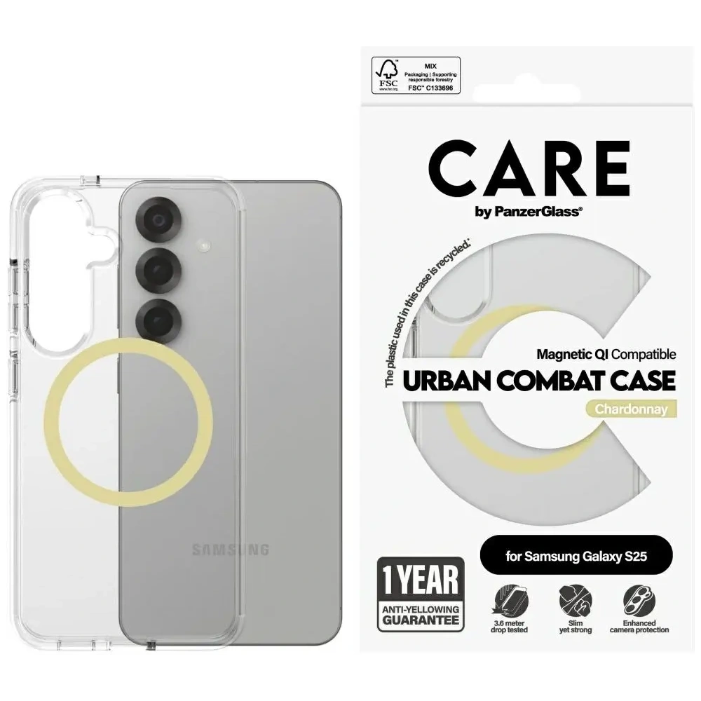 Hurtownia GSM - CARE von PanzerGlass Flagship Urban Combat Chardonnay QI Samsung Galaxy S25 klar - PZG1008 - {ean13} - Hurt