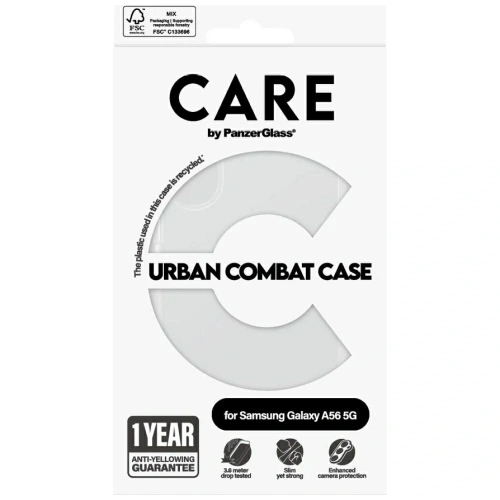Etui CARE by PanzerGlass Flagship Urban Combat do Samsung Galaxy A56 5G przezroczysty