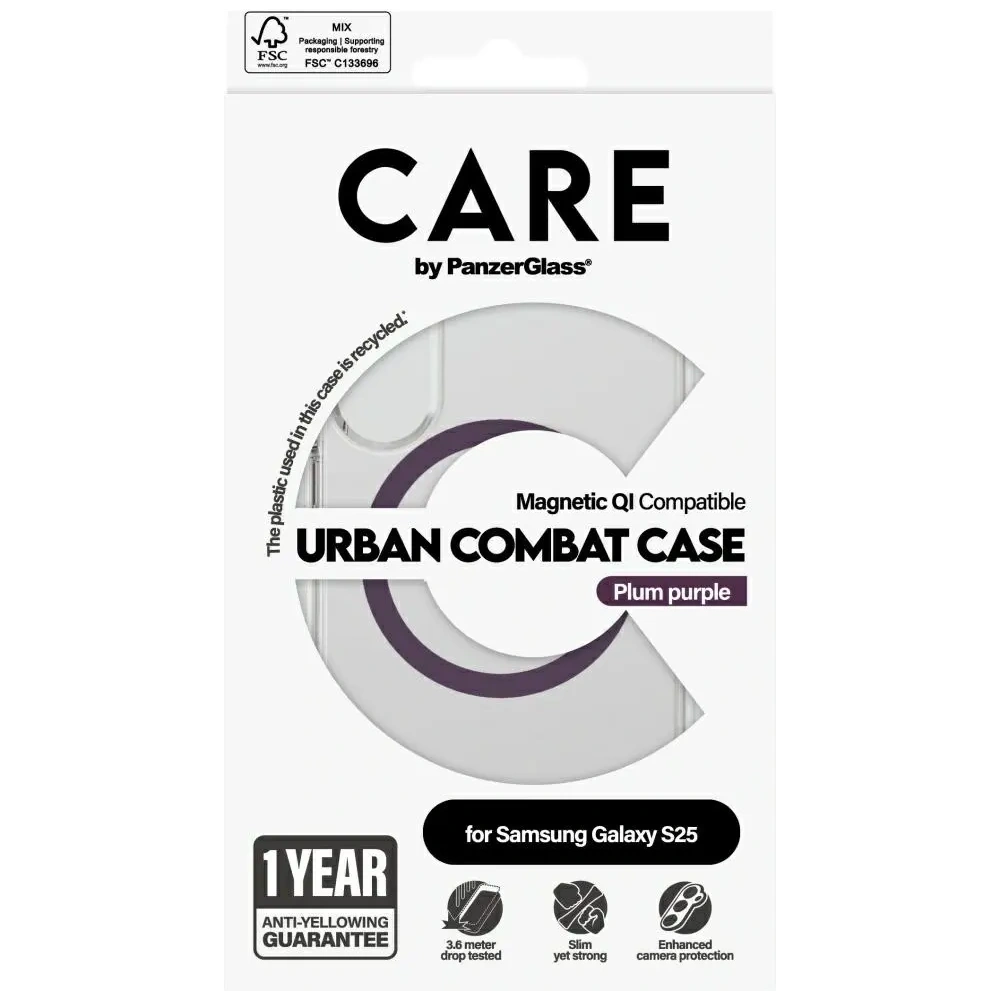 Hurtownia GSM - CARE od PanzerGlass Flagship Urban Combat Purple QI Samsung Galaxy S25 čirý - PZG1013 - {ean13} - Hurt