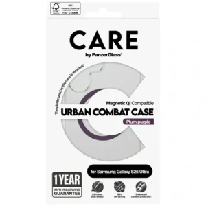 Hurtownia GSM - CARE od PanzerGlass Flagship Urban Combat Purple QI pro Samsung Galaxy S25 Ultra čirý - PZG1014 - {ean13} - Hurt