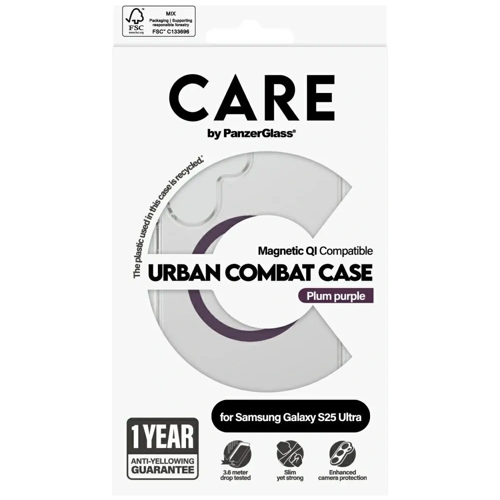 Hurtownia GSM - CARE von PanzerGlass Flagship Urban Combat Purple QI Samsung Galaxy S25 Ultra klar - PZG1014 - {ean13} - Hurt