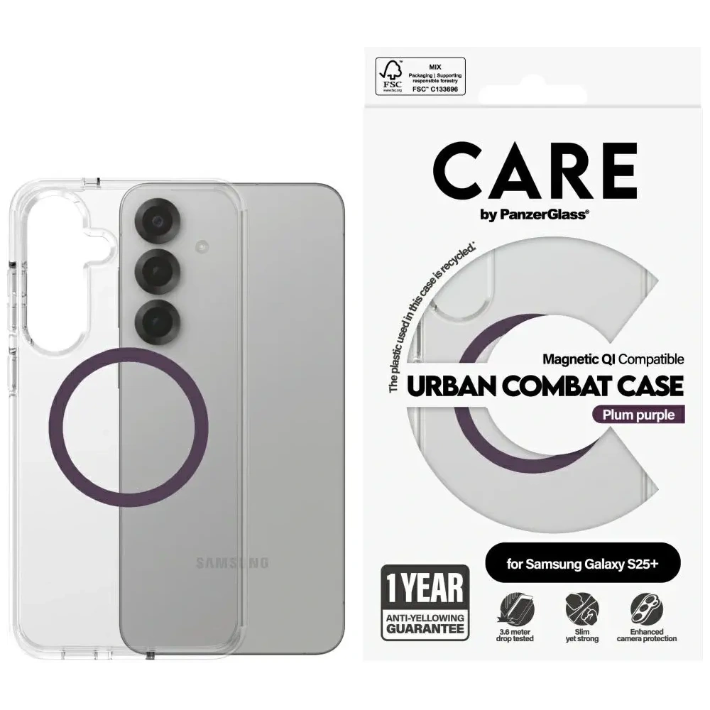 Hurtownia GSM - Etui CARE by PanzerGlass Flagship Urban Combat Purple QI do Samsung Galaxy S25+ Plus przezroczysty - PZG1015 - {ean13} - Hurt