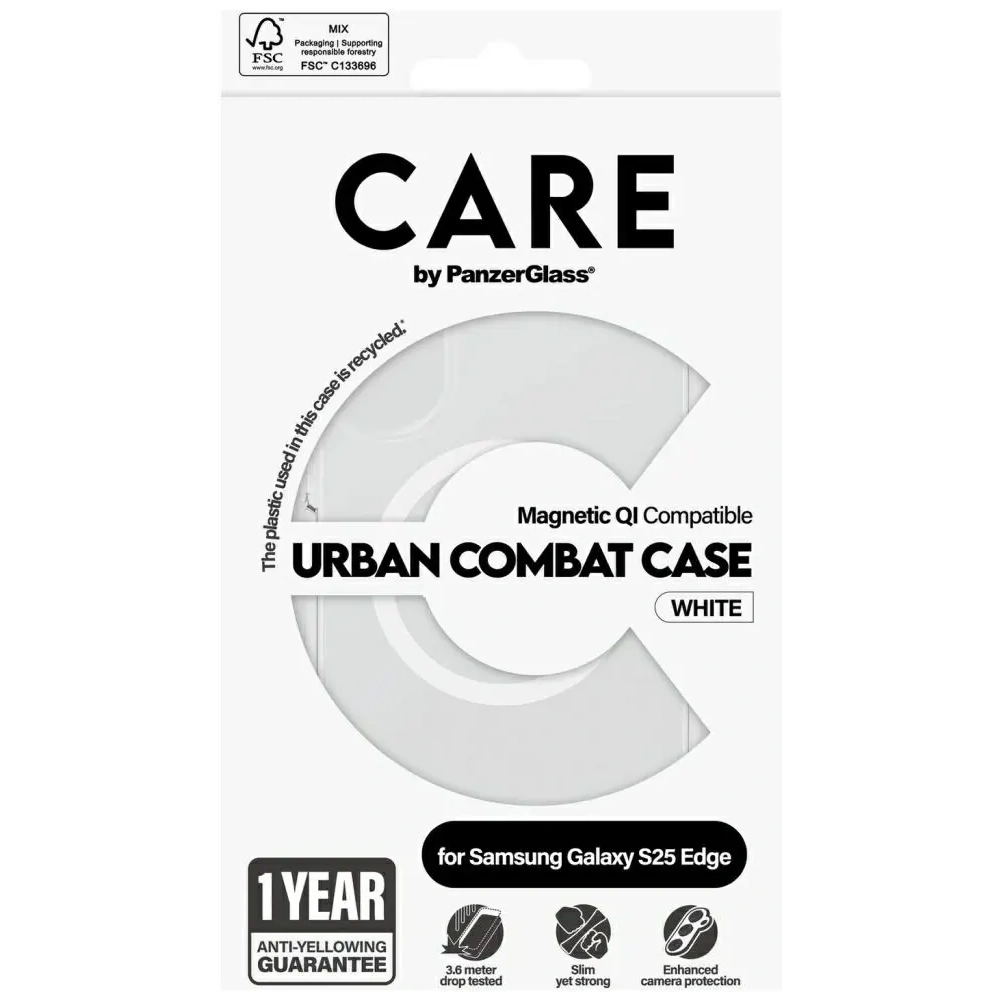Hurtownia GSM - Etui CARE by PanzerGlass Flagship Urban Combat White QI do Samsung Galaxy S25 Edge przezroczysty - PZG1017 - {ean13} - Hurt