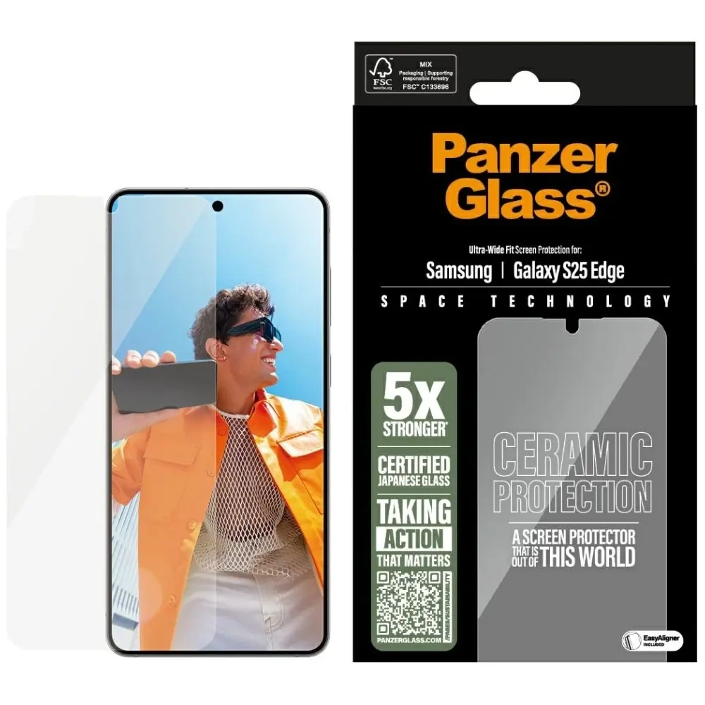 Hurtownia GSM - Szkło ceramiczne PanzerGlass Ultra-Wide Fit do Samsung Galaxy S25 Edge - PZG1025 - {ean13} - Hurt