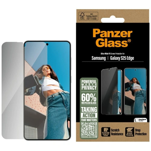 Szkło prywatyzujące PanzerGlass Ultra-Wide Fit do Samsung Galaxy S25 Edge