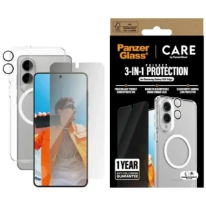 Hurtownia GSM - Zestaw ochronny 3w1 etui + szkło prywatyzujące na ekran + szkło na aparat CARE by PanzerGlass Flagship do Samsung Galaxy S25 Edge - PZG1034 - {ean13} - Hurt