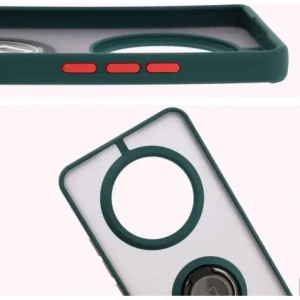 Hurtownia GSM - Etui z uchwytem na palec Bizon Case Hybrid Ring do Realme 14 Pro 5G przydymione z ciemnozieloną ramką - BIZ9550 - {ean13} - Hurt
