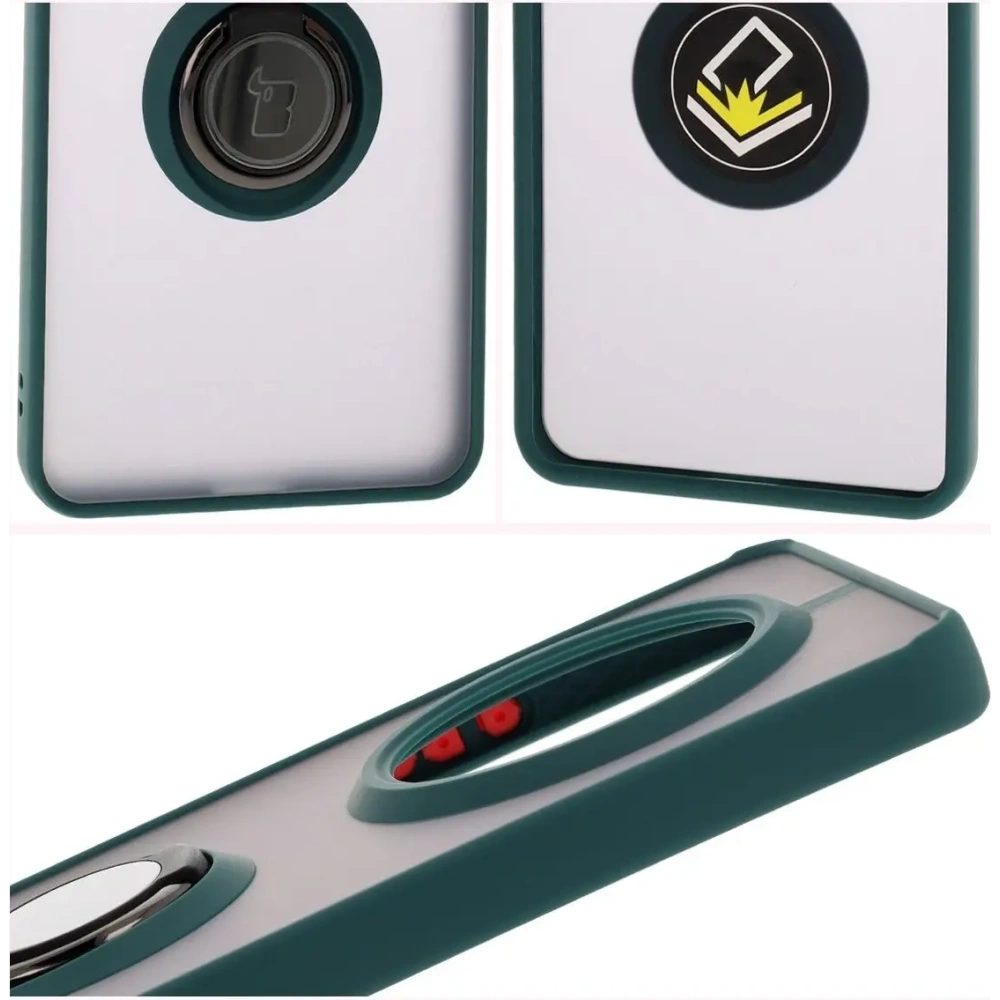 Hurtownia GSM - Bizon Case Hybrid Ring Realme 14 Pro 5G rauchig mit einem dunkelgrünen Rahmen - BIZ9550 - {ean13} - Hurt