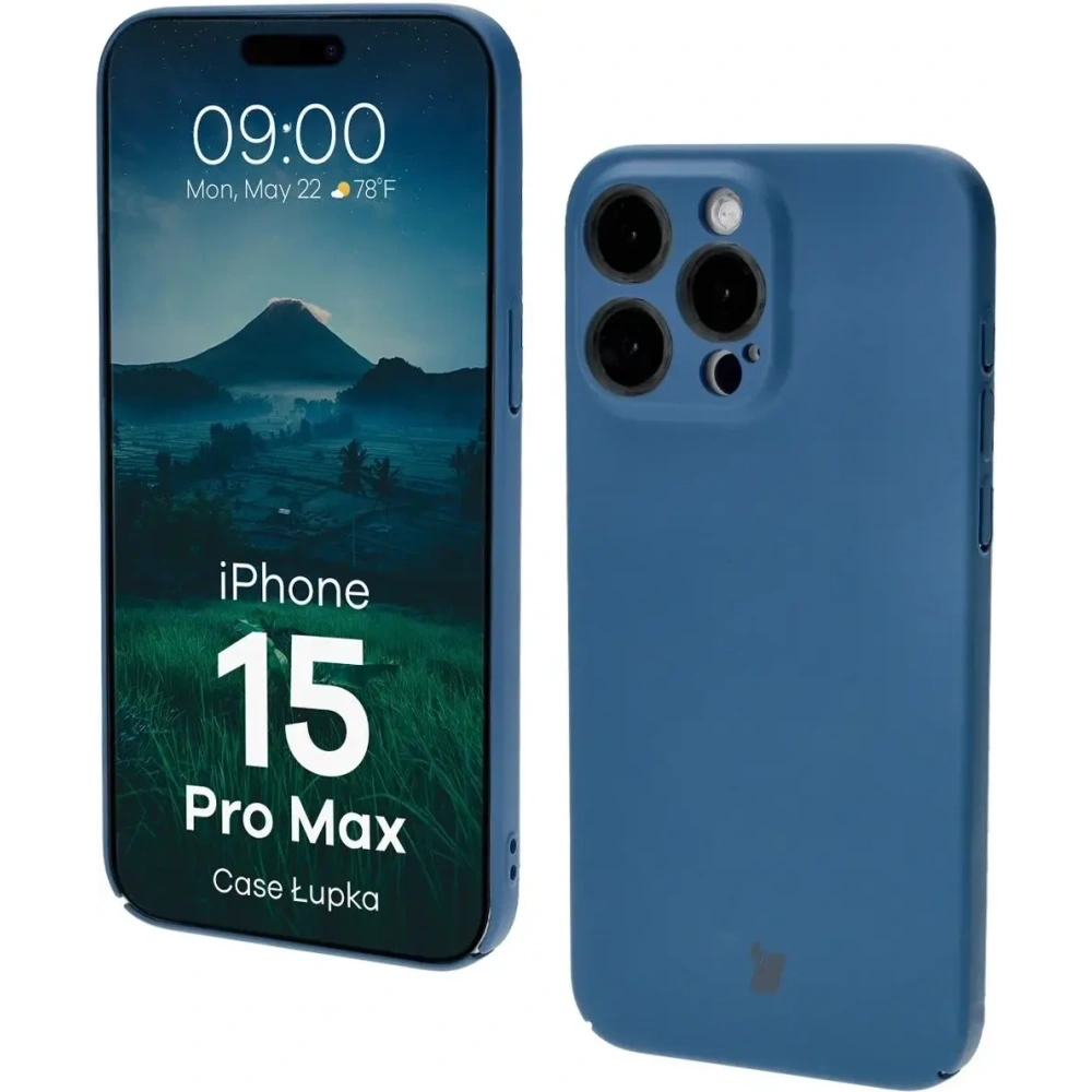 Hurtownia GSM - Etui Bizon Case Łupka do Apple iPhone 15 Pro Max niebieskie - BIZ9553 - {ean13} - Hurt