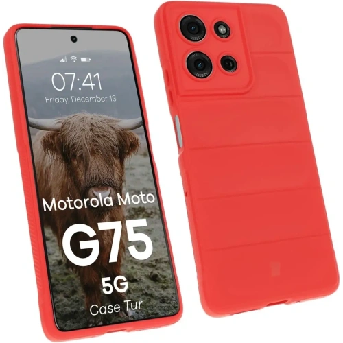 Pancerne etui Bizon Case Tur do Motorola Moto G75 5G czerwone