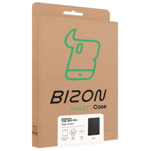 Etui z klapką Bizon Case Tab Croc do Samsung Galaxy Tab S10 FE+ Plus czarne