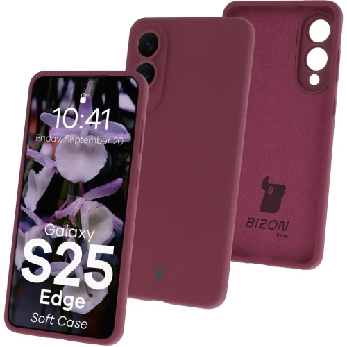 Silikonowe etui Bizon Soft Case do Samsung Galaxy S25 Edge ciemnofioletowe