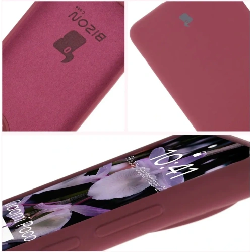 Silikonowe etui Bizon Soft Case do Xiaomi POCO F7 Ultra ciemnofioletowe