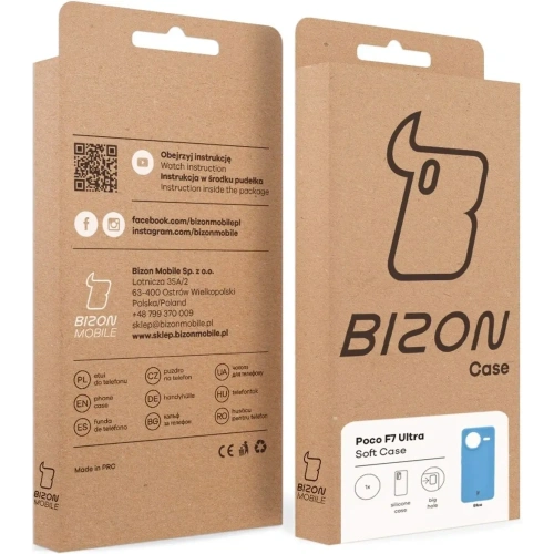 Silikonowe etui Bizon Soft Case do Xiaomi POCO F7 Ultra niebieskie