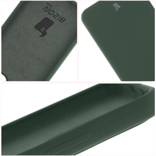 Silikonowe etui Bizon Soft Case do Oppo Reno13 ciemnozielone