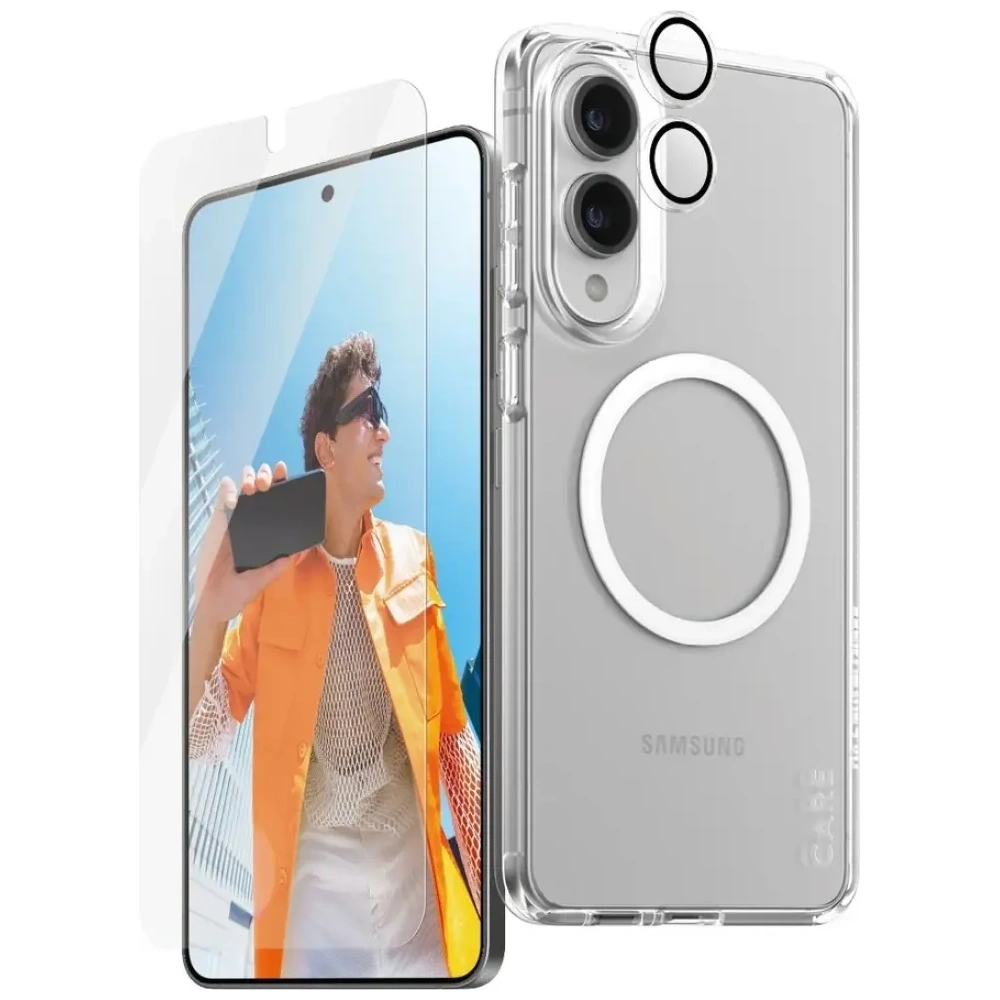Hurtownia GSM - Zestaw ochronny 3w1 etui + szkło prywatyzujące na ekran + szkło na aparat CARE by PanzerGlass Flagship do Samsung Samsung Galaxy S25 Edge - PZG1035 - {ean13} - Hurt