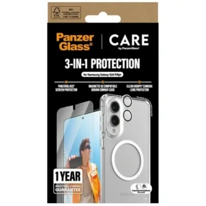 Hurtownia GSM - Zestaw ochronny 3w1 etui + szkło prywatyzujące na ekran + szkło na aparat CARE by PanzerGlass Flagship do Samsung Samsung Galaxy S25 Edge - PZG1035 - {ean13} - Hurt
